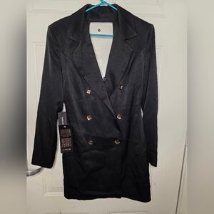 NWT Bebe X Naven Vneck Vback Womens Black Dress Long Sleeves Size Medium‎